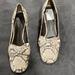 Tory Burch Shoes | Like New Tory Burch Snakeskin Heels 8.5 8 12 | Color: Brown/Cream | Size: 8.5
