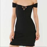 Urban Outfitters Dresses | Black Off The Shoulder Lace Up Dress | Color: Black | Size: Xs