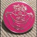 Disney Jewelry | Alice In Wonderland Disney Cheshire Cat Round Pin Pink Mickey Ears Back | Color: Pink | Size: Os