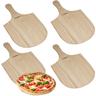 4 x Pizzaschieber aus Holz, mit handlichem Griff, für Brot & Flammkuchen, Pizzaschaufel, BxT: 30,5
