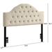 European Style Curved Buckle Decoration Iron Frame Soft Bag Headboard - White