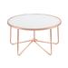 HomeRoots 34' X 34' X 18' Frosted Glass And Rose Gold Coffee Table - 34' X 34' X 18'