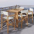 HiTeak Furniture Director 5-Piece Counter Height Teak Outdoor Dining Set - HLS-DCH-W