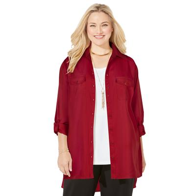 Plus Size Women's Liz&Me® Camp Shirt by Liz&Me By Catherines in Classic Red (Size 0X)