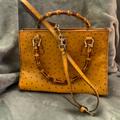 Dooney & Bourke Bags | Dooney & Bourke Bags Vtg Dooney & Bourke Ostrich Satchel Bamboo Handle | Color: Tan | Size: Os