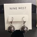 Nine West Jewelry | Nine West Gunmetal Ball & Crystal Earrings | Color: Gray | Size: Os