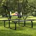 Arlmont & Co. Dion Outdoor Picnic Table Plastic/Metal in Black | Wayfair 7B6AE5E37EE04B93998C9999EBD22E8D