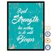 Trinx SpotColorArt Real Strength Has Nothing to Do w/ Biceps Handcrafted Canvas Print Canvas in Blue | 29 H x 22 W x 1 D in | Wayfair