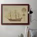 Longshore Tides Antique Ship Plan VIII Premium Framed Canvas- Ready To Hang Canvas, Solid Wood in White | 24 H x 36 W x 2.5 D in | Wayfair