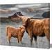 Gracie Oaks Canvas Wall Art, Suitable For Living Room, Bedroom, Kitchen & Office-055 Cow Canvas in Brown/Gray | 16 H x 20 W in | Wayfair