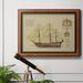 Longshore Tides Antique Ship Plan VIII Premium Framed Canvas- Ready To Hang Canvas, Solid Wood in Brown | 27 H x 18 W x 2.5 D in | Wayfair