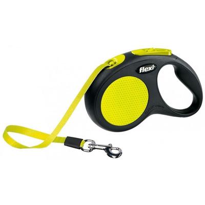 Flexi - New neon 5 m Schwarz, Gelb Einziehbare Hundeleine
