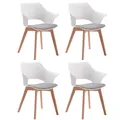 Chaises de salle à manger modernes siège rembourré en bois massif inspiré avec coussin style