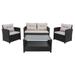 SAFAVIEH Outdoor Vellor 4-Piece Conversation Patio Set.