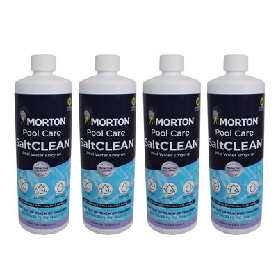 Morton Pool Care SaltCLEAN Salt Water Swimming Pool Water Enzyme, 32 Oz, 4 Pack - 2.20