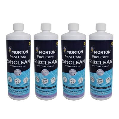 Morton Pool Care SaltCLEAN Salt Water Swimming Pool Water Enzyme, 32 Oz, 4 Pack - 2.20