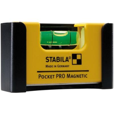 Stabila Wasserwaage Pocket pro Magnetic, 7 cm, mit Seltenerd-Magnetsystem und Gürtel-Clip - 17953