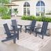 PHI VILLA Set of 1/2/4 Grey Patio Adirondack Chair with Cup Holder