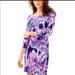 Lilly Pulitzer Dresses | Lilly Pulitzer Sophie Dress Palms Up Print Navy Blue Pink Sz M | Color: Pink/Purple | Size: M