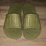 Pink Victoria's Secret Shoes | Green “Pink Victorias Secret” Slides. Size Small (5/6) | Color: Green | Size: 5.5