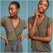 Anthropologie Tops | Anthro Maeve Leila Olive Green Striped Short Sleeve Top | Color: Black/Green | Size: S