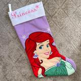 Disney Holiday | Disney Little Mermaid Ariel Purple Christmas Holiday Fleece Stocking Sock | Color: Green/Purple | Size: Os