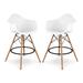 Corrigan Studio® Jemiliah Counter Stool w/ Arms, Gray, Pack Of 2 Wood/Plastic/Acrylic in White | 47 H x 23 W x 49 D in | Wayfair