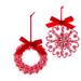 Kurt Adler 2 Piece Peppermint Wreath Holiday Shaped Ornament Set in Red | 8 H x 6 W x 7 D in | Wayfair D4102