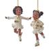 Kurt Adler 2 Piece African American Skating Girl Hanging Figurine Ornament Set in Brown/White | 8 H x 6 W x 7 D in | Wayfair E0692