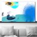 Orren Ellis Dream w/ Me II by Ruth Fromstein - Floater Frame Painting on Canvas Canvas/Metal in Blue/Green/White | 24 H x 40 W x 1.5 D in | Wayfair