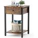 17 Stories 21.7" Tall 1 - Drawer Steel Nightstand Wood/Metal in Brown | 21.7 H x 15.8 W x 15.8 D in | Wayfair E875CC46FD8348A7988F89B6BEC9CB9C