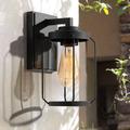 17 Stories Feride 7.5" H Outdoor Wall Lantern Glass/Metal in Black | 10.2 H x 4.7 W x 6.7 D in | Wayfair 03C6A6DD0DFB4476AB314F744E9369E3