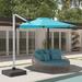 Freeport Park® Patio 11 Ft. x 11 Ft. Octagonal Aluminum Cantilever Umbrella w/ Base & Cover in Blue/Navy | 108 H x 144 W x 144 D in | Wayfair