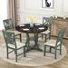 One Allium Way® Wood 5-Piece Round Dining Table & Chair Set Wood in Green | 30 H x 42 W x 42 D in | Wayfair CDBBB265ADAA498FB47939E9C801332E