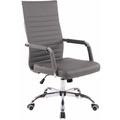 Décoshop26 - Fauteuil de bureau sur roulettes confortable hauteur réglable en synthétique gris