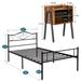 3-Pieces Bedroom Set with Black Platform Bed Frame and Nightstands Set of 2