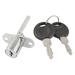 Glass Cupboard Silver Tone Metal Plunger Lock 2 Pcs Keys - Silver Tone - 1.7" x 0.6" x 2.4" (L*Head Dia.*H)