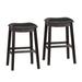Curved Leatherette Bar Stool with Nailhead Trim, Set of 2 - 29 H x 13.8 W x 18 L Inches