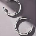 Anthropologie Jewelry | New~ Anthropologie Silver Tube Hoop Earrings | Color: Silver | Size: Os