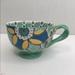 Anthropologie Dining | Anthropologie Akila With A Twist Mint Green Yellow Flower Footed Mug Cup | Color: Green/Yellow | Size: Os