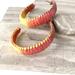 Anthropologie Jewelry | New ~ Anthropologie Raffia Ombre Hoop Earrings | Color: Pink/Yellow | Size: Os