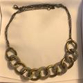 J. Crew Jewelry | Metal And Rhinestone Chain Link Necklace | Color: Gold | Size: 19”