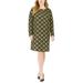 Michael Kors Dresses | Michael Kors Women's Plus Plaid Long Sleeve Shift Dress Green Size 1x | Color: Green | Size: 1x