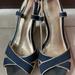 Lilly Pulitzer Shoes | Lilly Pulitzer - Navy And Gold Wedges | Color: Blue/Gold | Size: 8.5