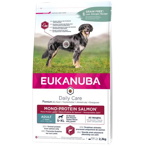 Sparpaket: 2x2,3kg Eukanuba Adult Mono-Protein mit Lachs Hundefutter trocken