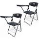 GOENN Set Of 2 ，Plastic Office Folding Chair With Writing Tablet ，Bold Steel Frame， For Training, Conferences ， Business & Learning (Color : Black)