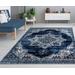 Luxe Weavers Magnolia Collection 2937 Magnolia Blue 5x7 Traditional Abstract Area Rug - Luxe Weavers 2937 Magnolia Blue 5x7