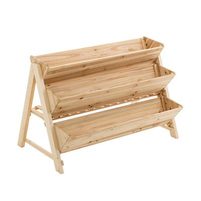 Costway 3 Tier Wooden Vertical Raised Garden Bed with Storage Shelf