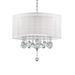 Chic Silver Ceiling Lamp with Crystal Accents and Silver Shade - 19" x 20" x 20"