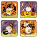 Certified International Halloween Gnomes 6" Canape/Luncheon Square Plates, Set of 4 - 6" x 6" x 0.75"